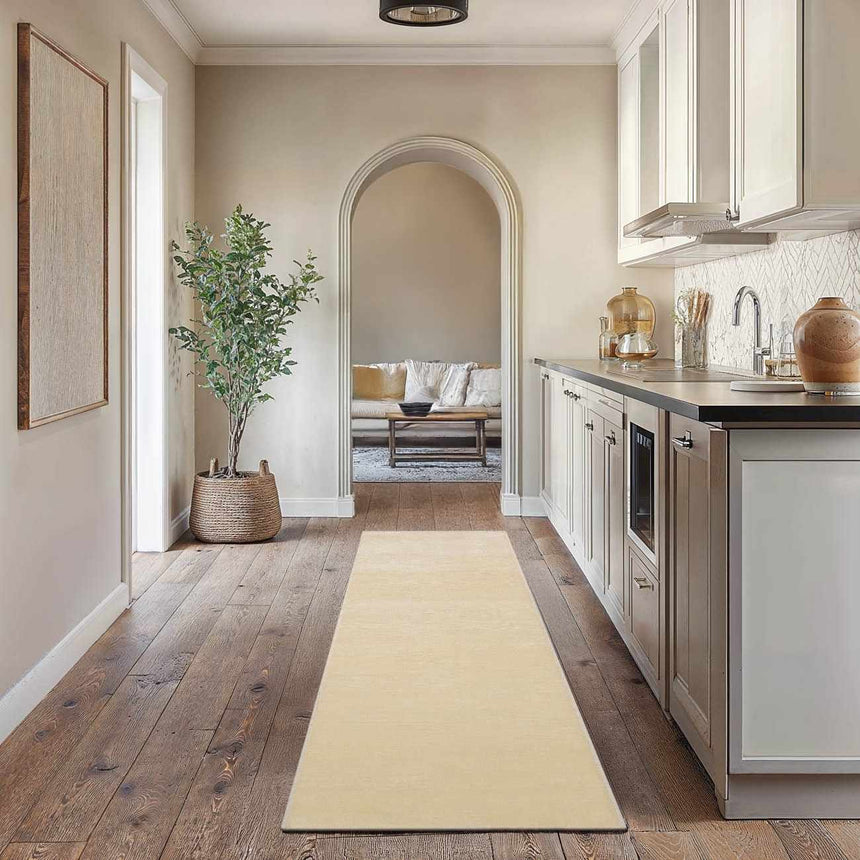 Pamela Ivory Hand Loomed Cut and Sew Custom Runner Rug