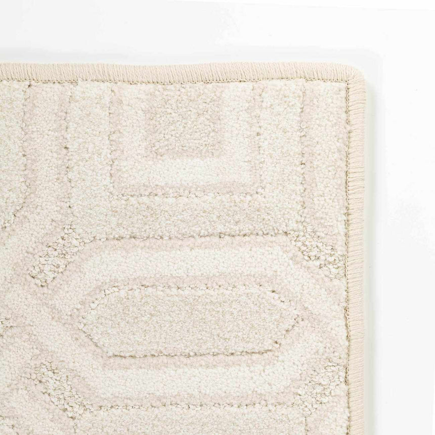 Patrick Off White Geometric Cut and Sew Custom Runner Rug