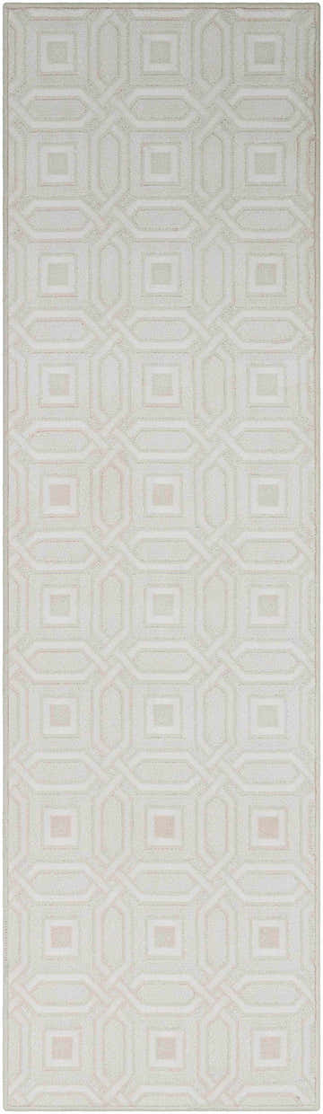 Patrick Off White Geometric Cut and Sew Custom Runner Rug