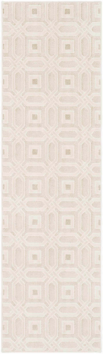 Patrick Beige Geometric Cut and Sew Custom Runner Rug