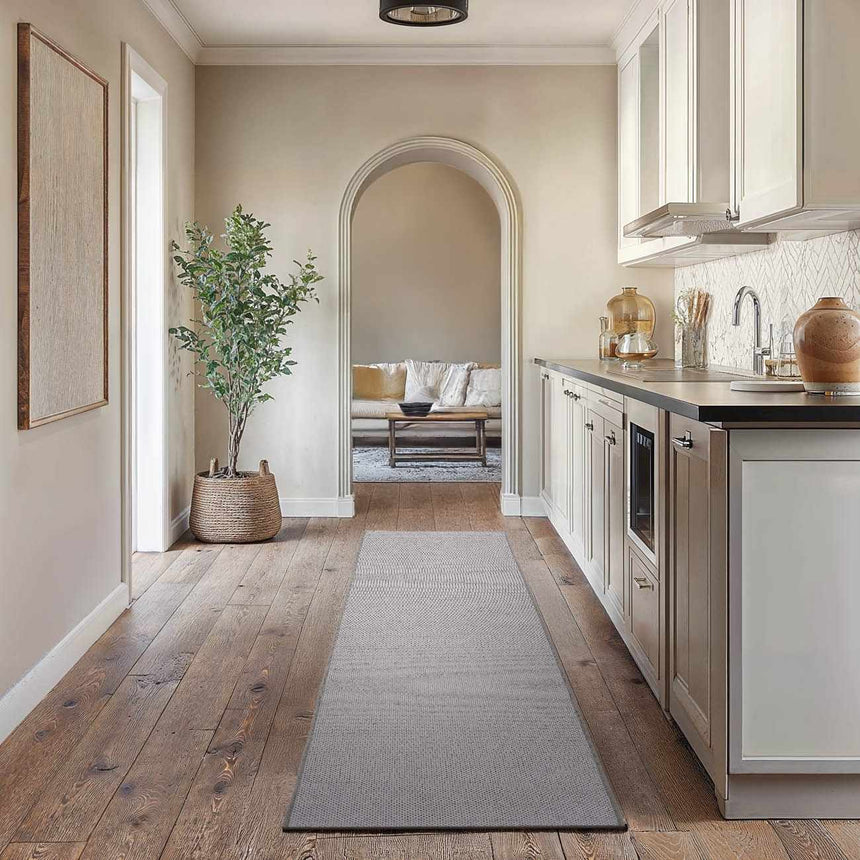 Serap Gray Cut and Sew Custom Runner Rug