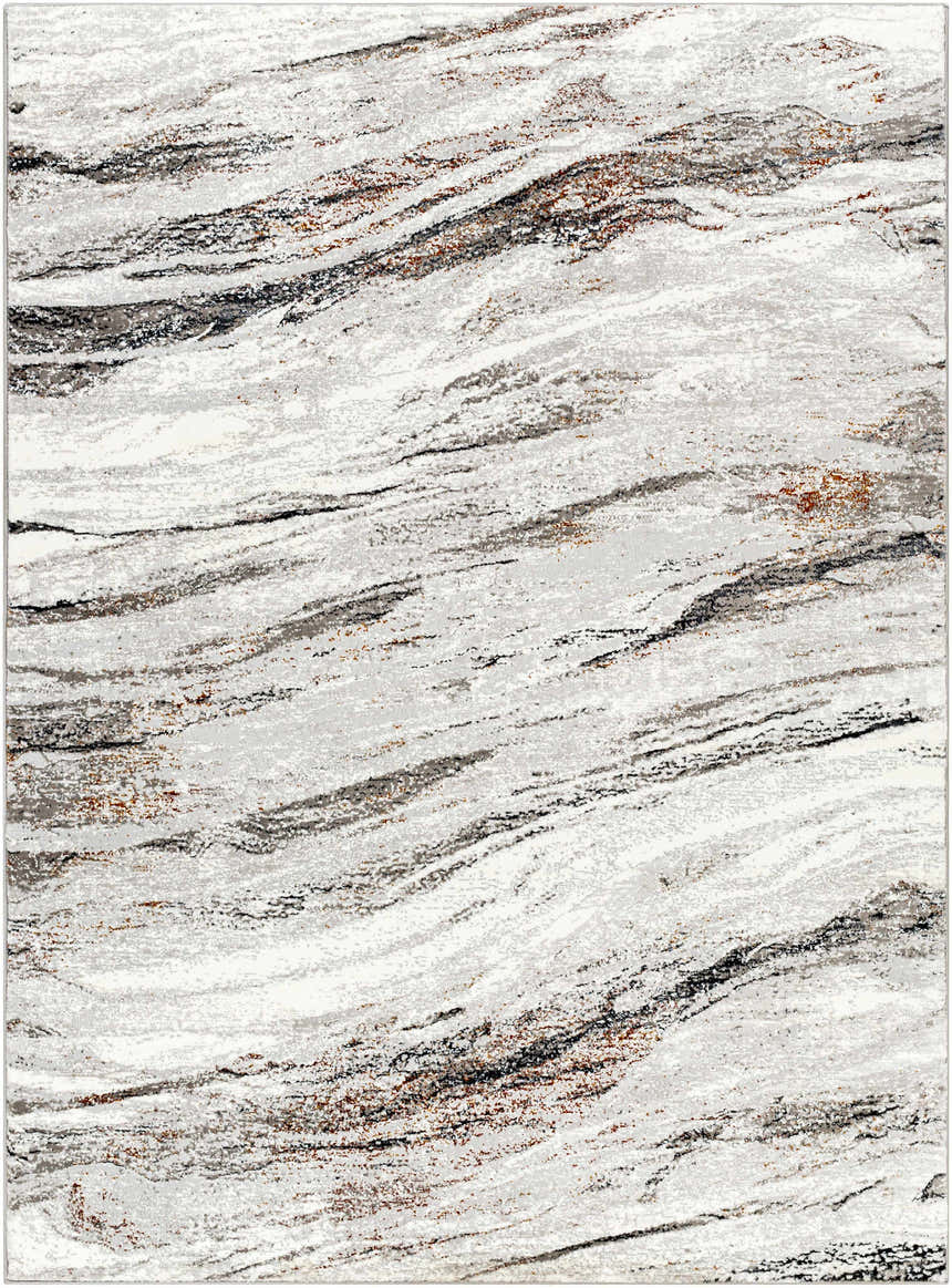 Sample Glain Gray & Brown Marble Area Rug - Clearance