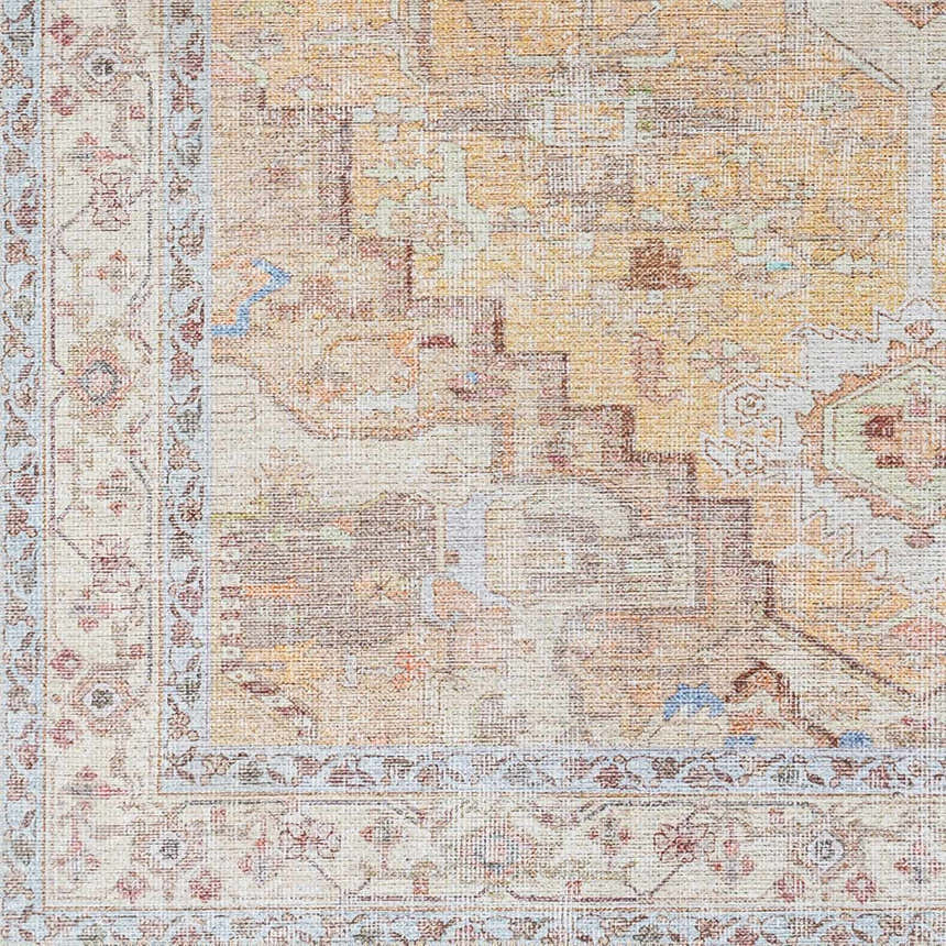 Sample Reza Mustard Washable Rug - Clearance