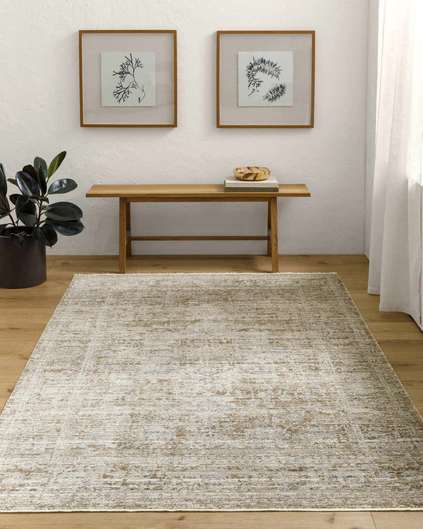 Sample Margaret Damask Dark Sage Washable Area Rug - Becki Owens x Livabliss