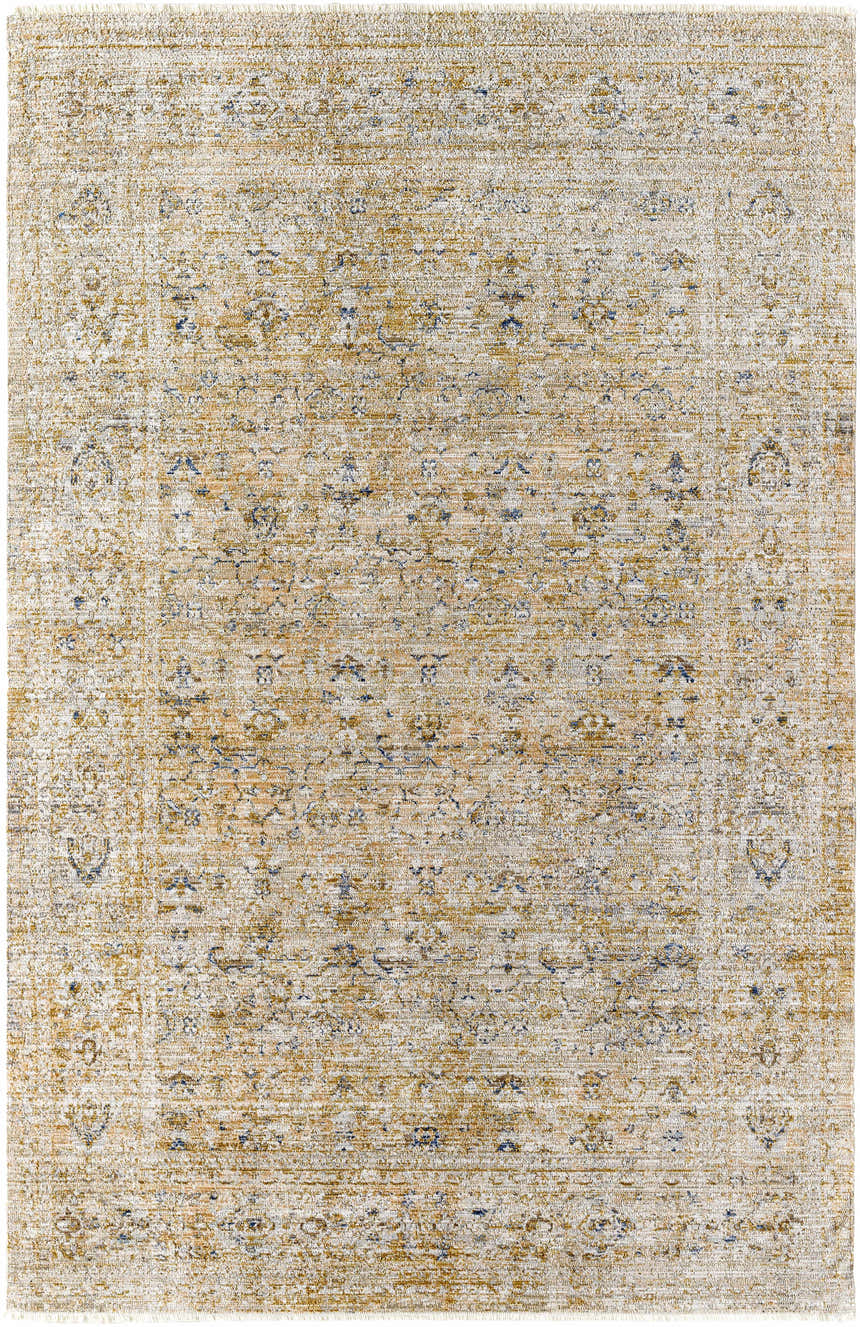 Sample Margaret Damask Mustard Washable Area Rug - Becki Owens x Livabliss - Clearance