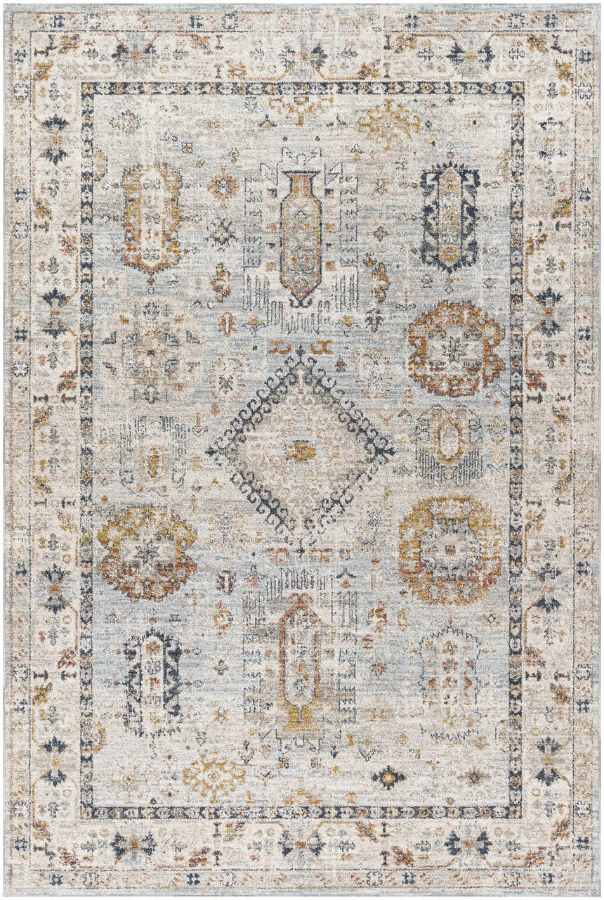Sample Kamau Cream & Blue Area Rug - Clearance