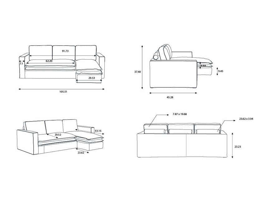 Sachsenkam Anthracite Sofa - Clearance