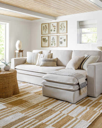 Sachsenkam Upholstery Beige Linen Sofa