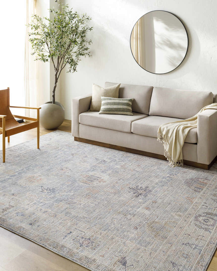 Sample Marlene Damask Cream & Blue Area Rug - Becki Owens x Livabliss