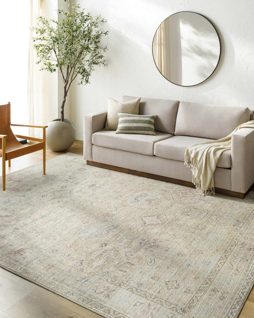 Sample Marlene Damask Light Brown Area Rug - Becki Owens x Livabliss