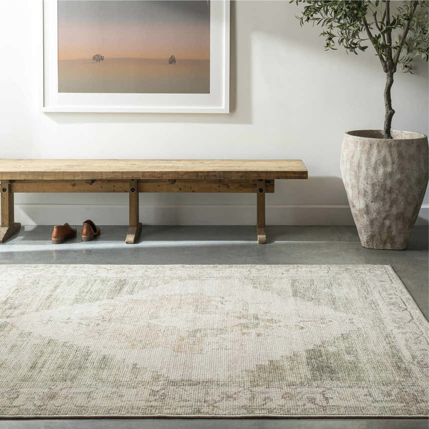 Sample Luca Medallion Olive Area Rug