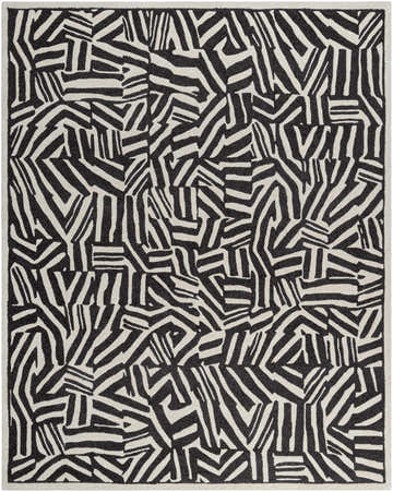 Made to Order Custom Size Avian Black Wool Area Rug