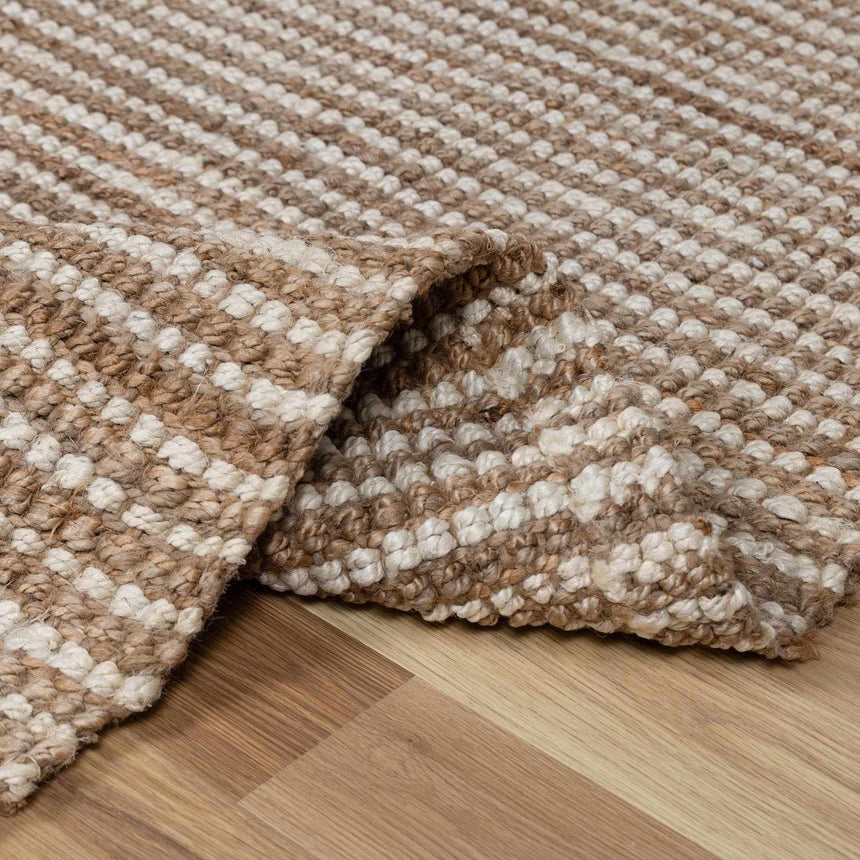 Made to Order Custom Size Ambel Tan Camel Jute Rug