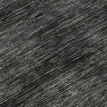 Close-up of the Dalyn Luxury Soft Essentials SE1 Charcoal Washable Area Rug, showing its charcoal and taupe linear texture.