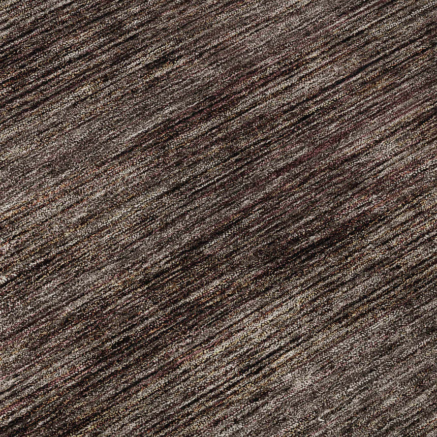Close-up of the Dalyn Luxury Soft Essentials SE1 Fudge Washable Area Rug. Brown, tan, and cream textured weave.