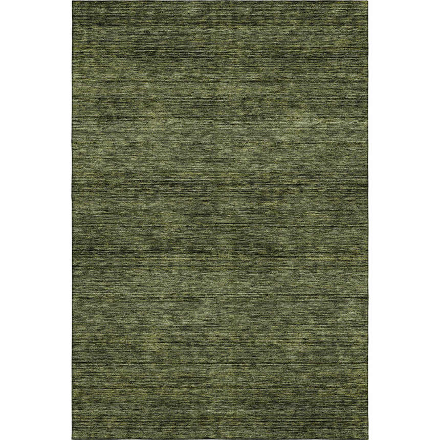 Close-up of the Dalyn Luxury Soft Essentials SE1 Olive Washable Area Rug, showing its subtle horizontal texture and olive color.