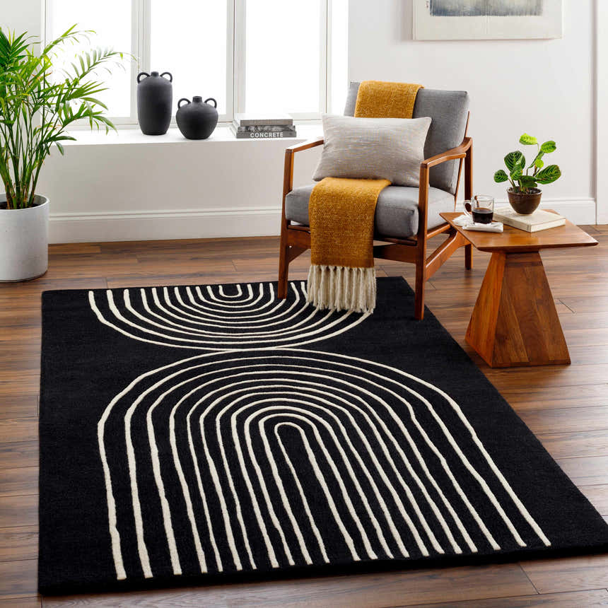 Made to Order Custom Size Fuat Black Area Rug