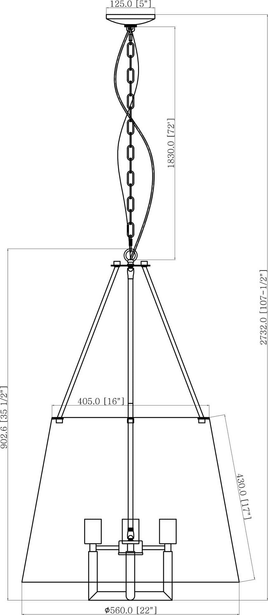 Light Gray Traditional Chandelier with linen details for dining or living rooms