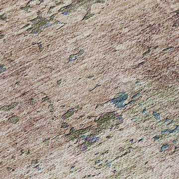 Close-up of Dalyn Luxury Solace SL5 Blush Washable Area Rug. Beige, blush pink, and light brown abstract pattern.