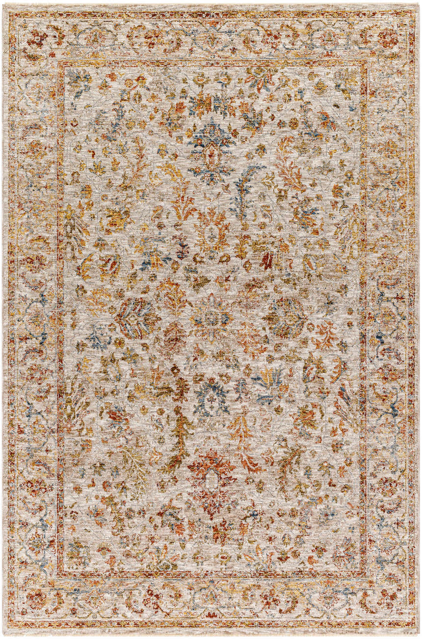 Sample Asabi Beige Textured Rug with Fringes