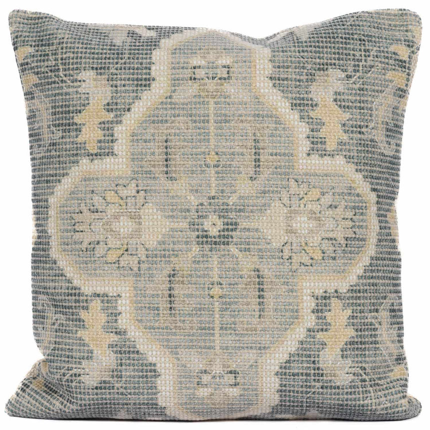 Bigaa Teal Medallion Throw Pillow