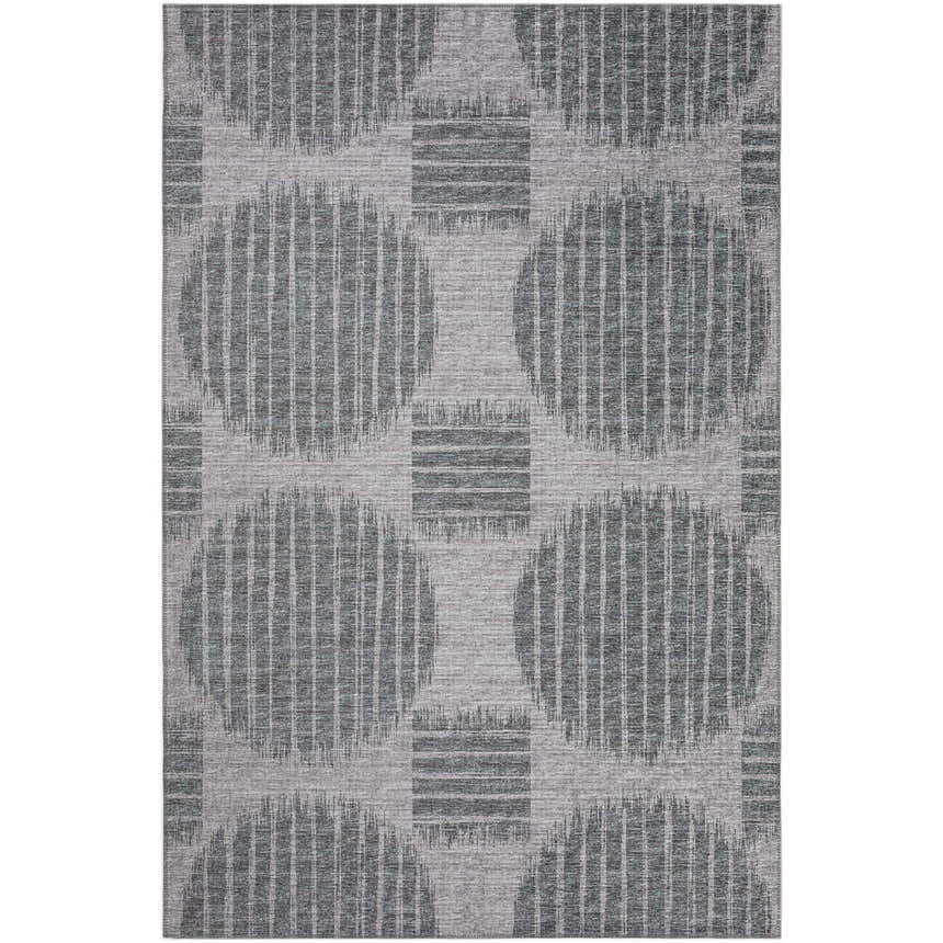 Dalyn Sedona SN13 Pewter Washable Area Rug featuring a geometric design in medium gray and taupe. Farmhouse style.