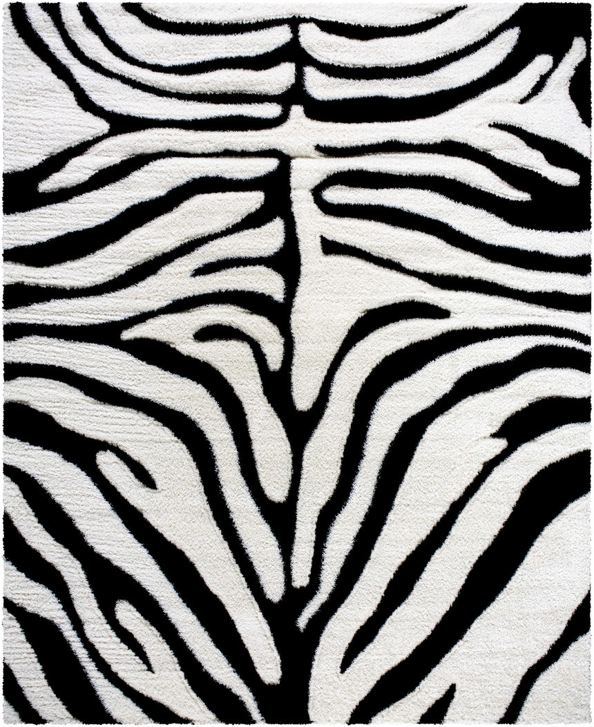 Dysis Black & White Zebra Print Area Rug - Clearance