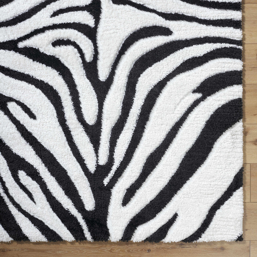 Dysis Black & White Zebra Print Area Rug - Clearance
