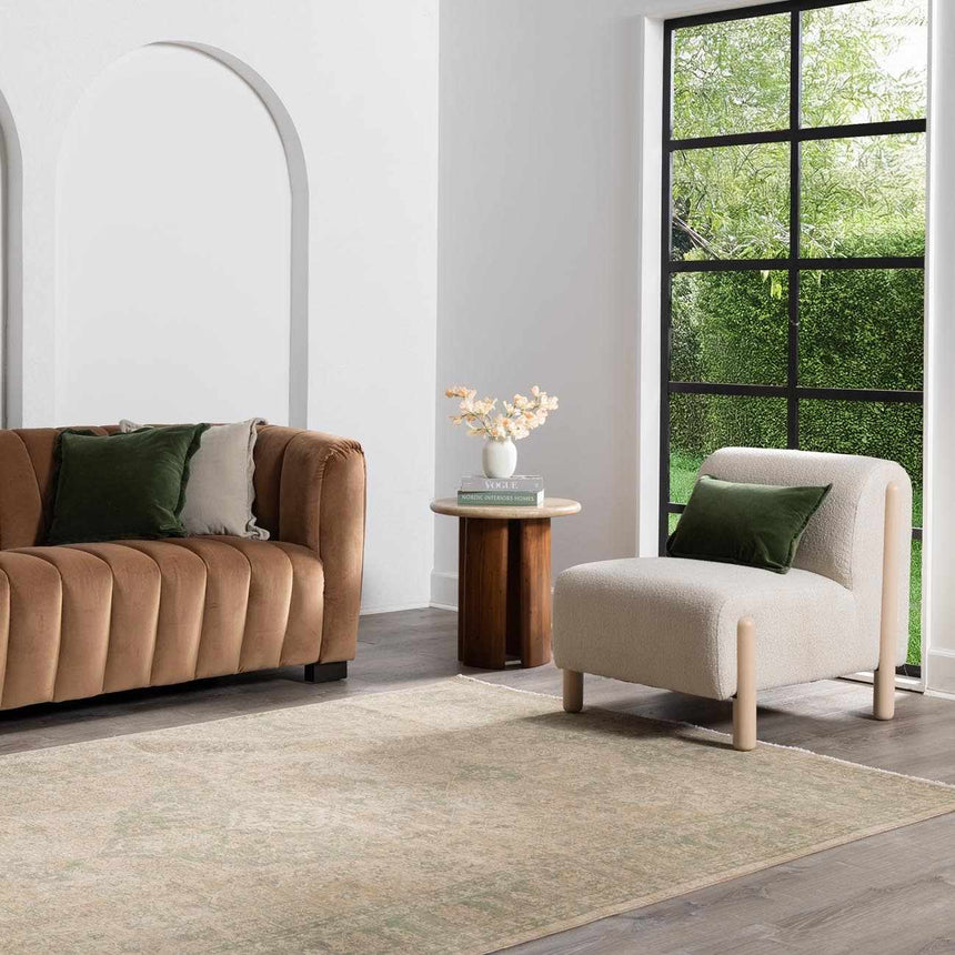 Navya Light Beige Luxe Wool Area Rug