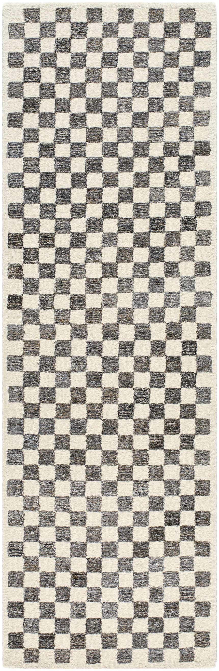 Made to Order Custom Size Halen Taupe Checkered Area Rug