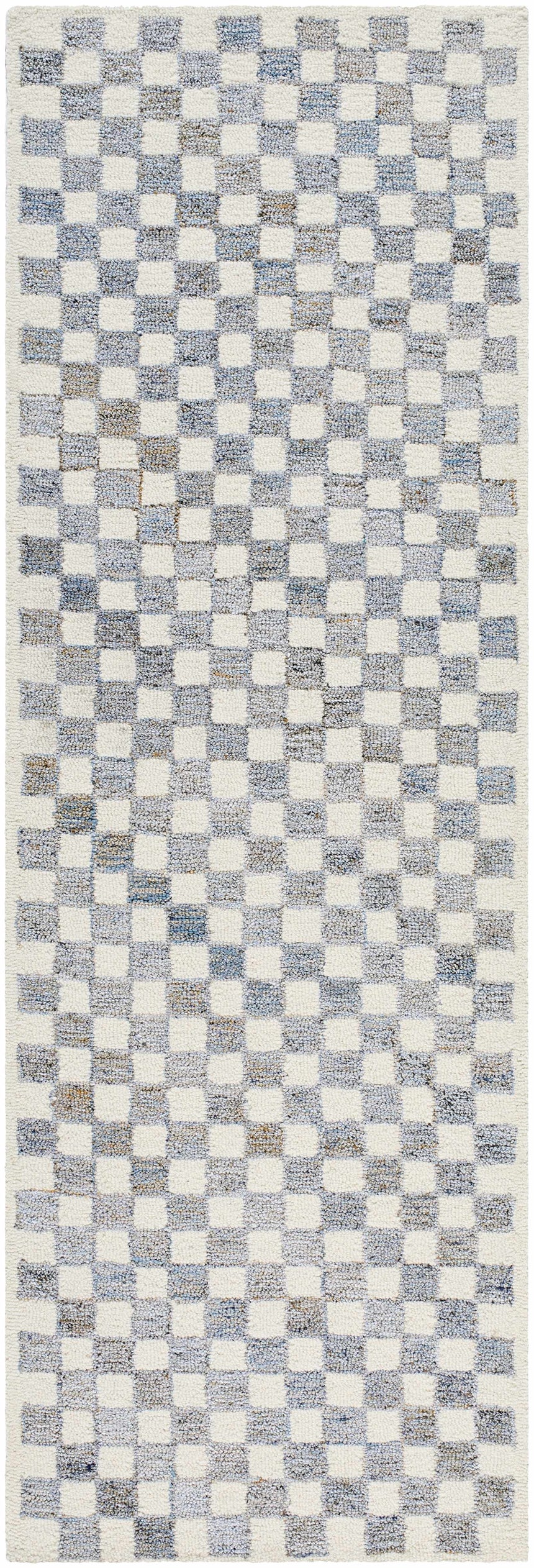 Halen Gray Checkered Area Rug