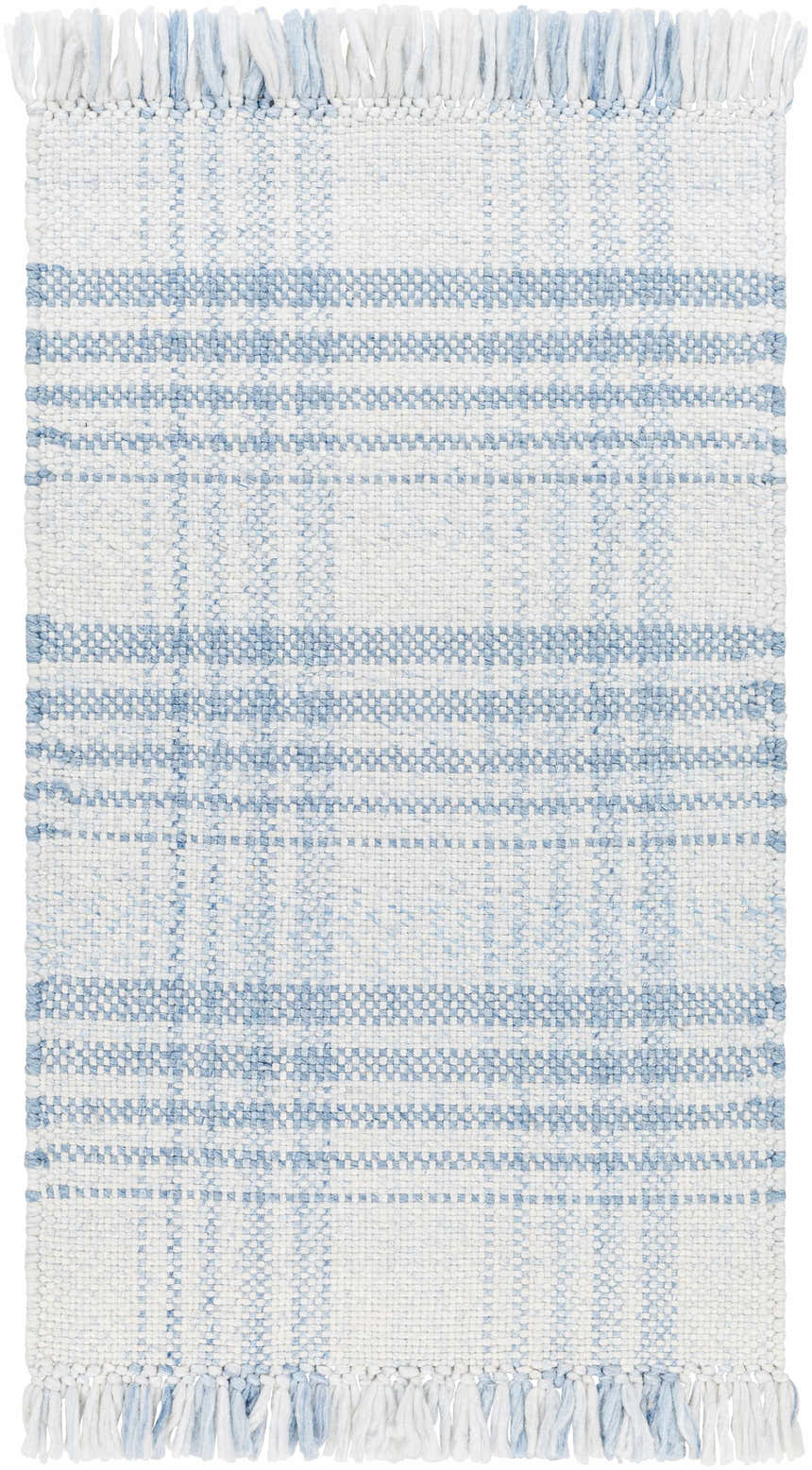 Made to Order Custom Size Inara Blue Plaid Area Rug