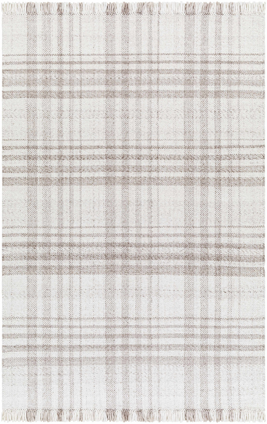 Inara Light Brown Plaid Hand Woven Area Rug