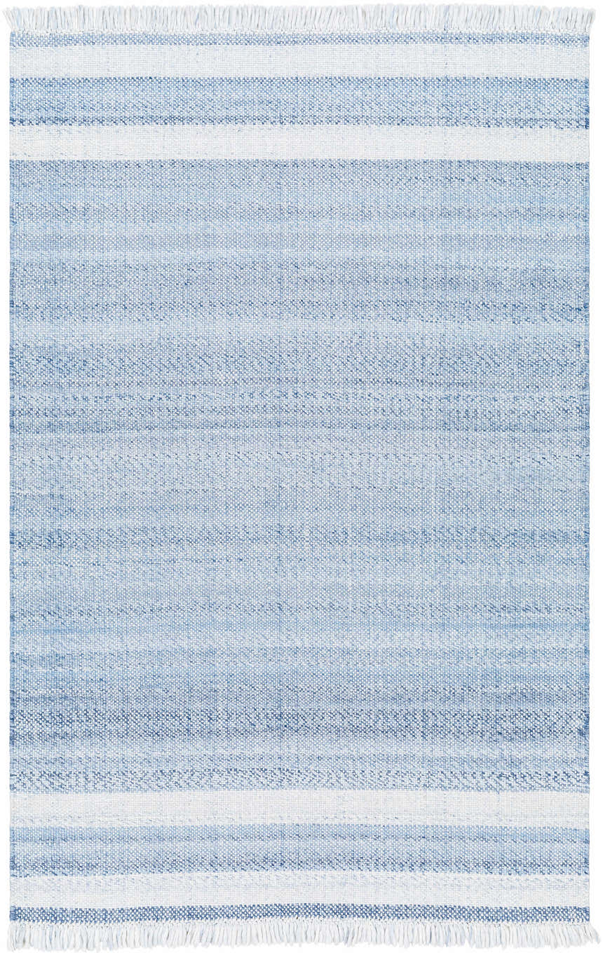 Made to Order Custom Size Loic Silver Blue Area Rug