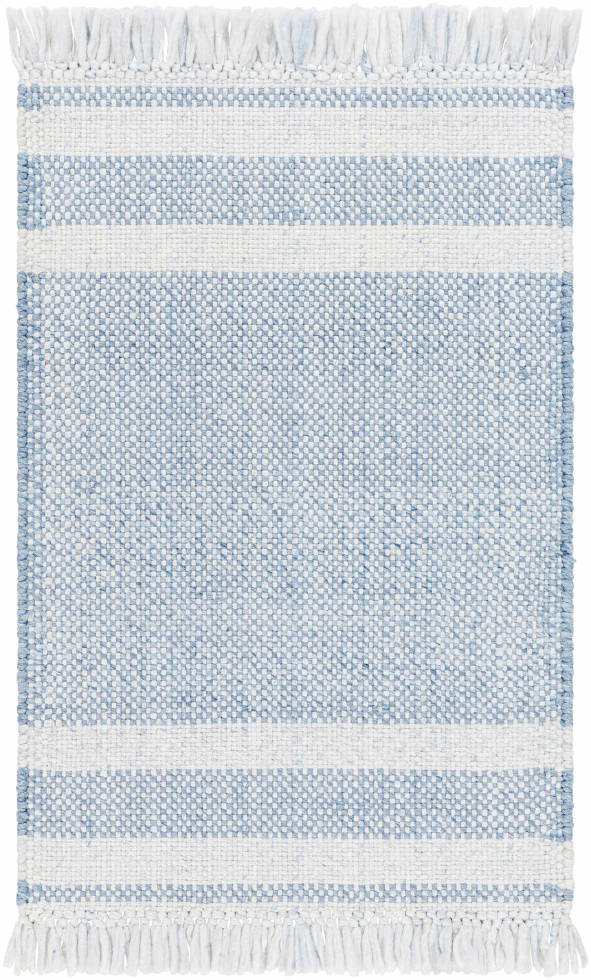 Made to Order Custom Size Loic Silver Blue Area Rug