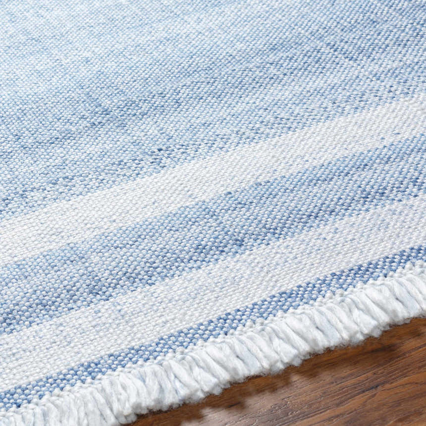 Made to Order Custom Size Loic Silver Blue Area Rug