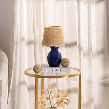 Salgareda Navy Rattan Table Lamp