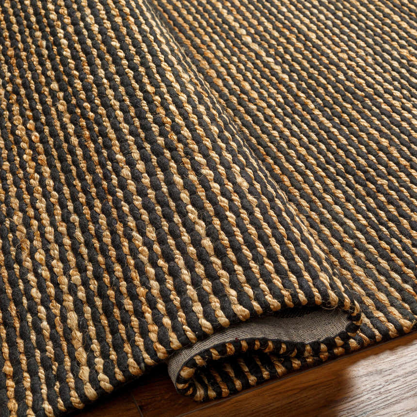 Made to Order Custom Size Riki Black Area Rug