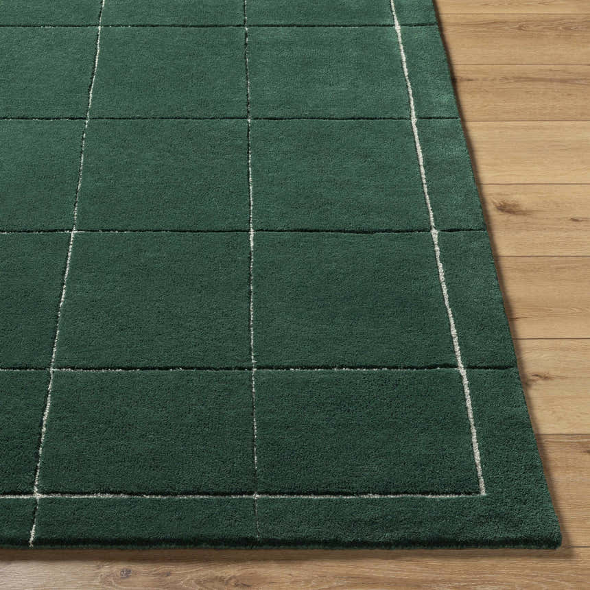 Made to Order Custom Size Siarl Green Checkered Area Rug
