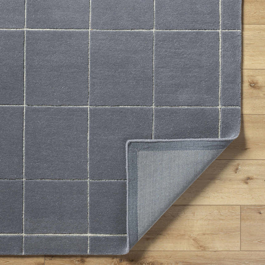 Made to Order Custom Size Siarl Dark Gray Checkered Area Rug