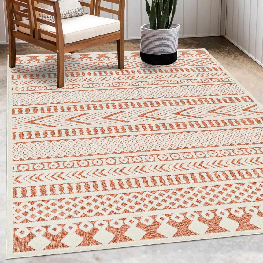 Jove Orange Outdoor Rug - Clearance