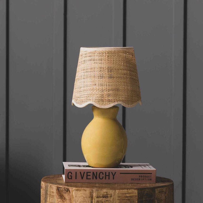 Salgareda Yellow Rattan Table Lamp