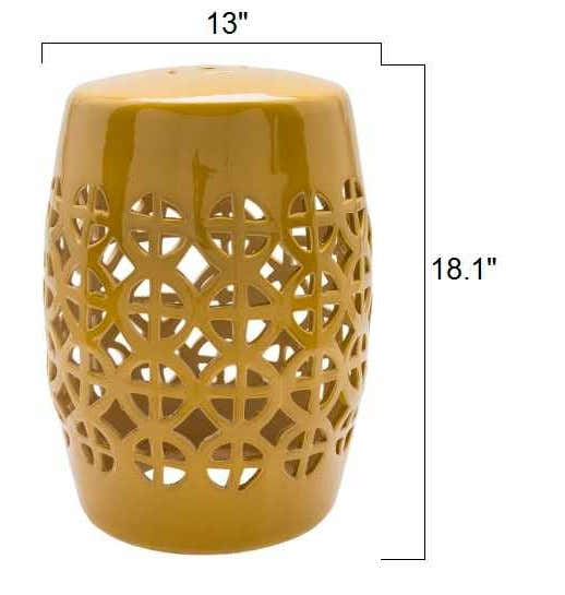 Yellow Ceramic Outdoor Side Table