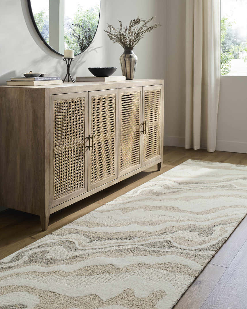 Made to Order Custom Size Siani Beige Wool Area Rug
