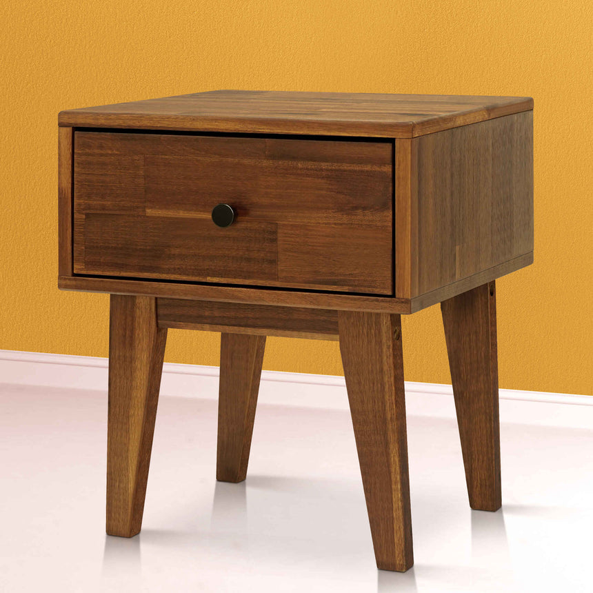 Acacia Sofia 1-Drawer Solid Wood Nightstand