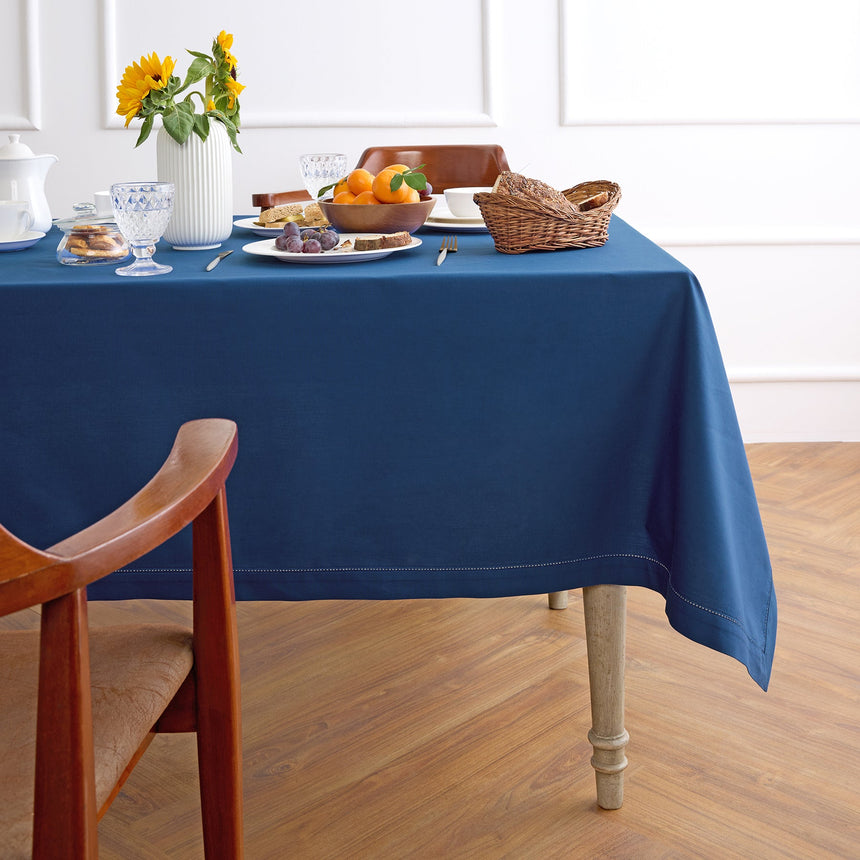 Cotton Linen Hemstitch Tablecloth