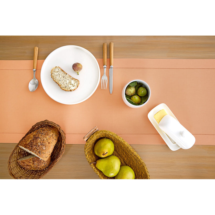 Cotton Linen Hemstitch Table Runner