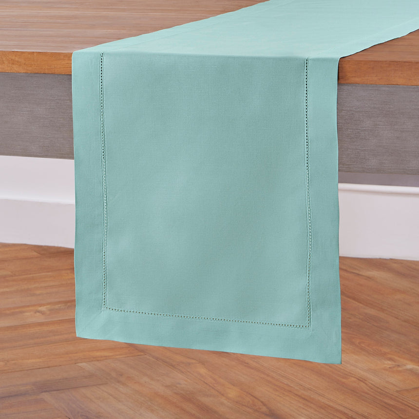 Cotton Linen Hemstitch Table Runner