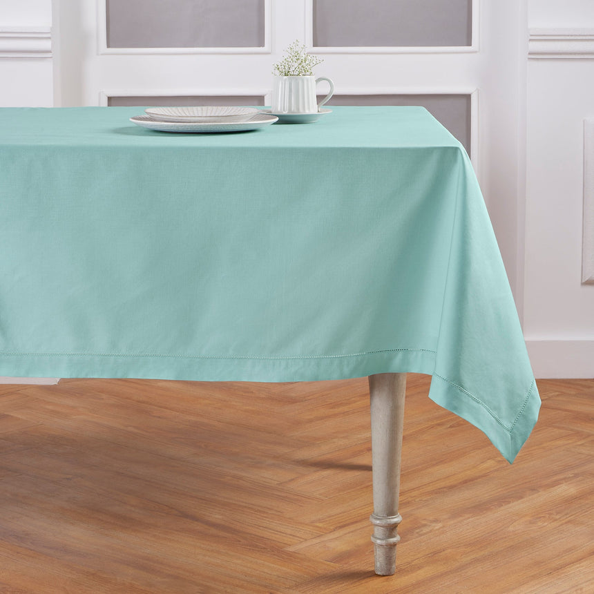 Cotton Linen Hemstitch Tablecloth