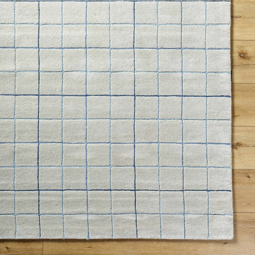 Sample Toshi Beige Grid Wool Rug